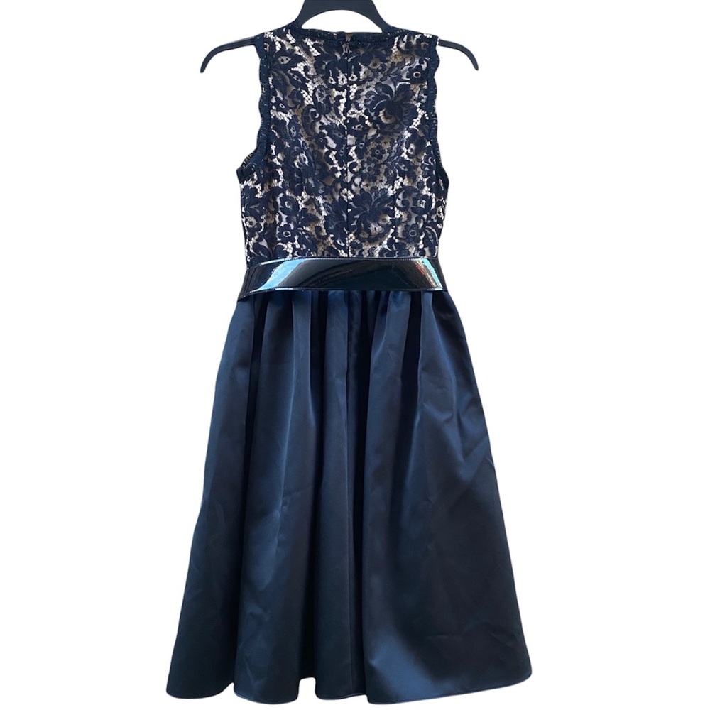 ABS Allen Schwartz Collection Women’s Size 2 Lace Top Satin Buttom A line Dress